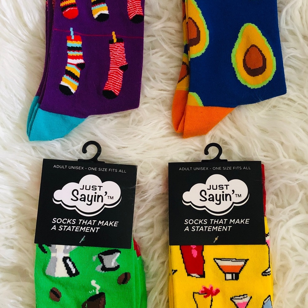 NWT Just Sayin’ Unisex Funny Socks Set 4pr